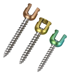 Tornillos transpediculares poliaxiales para fijación de columna